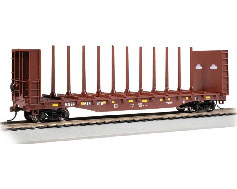 HO 52 Center-Beam Flat Car BNSF #615818 photo
