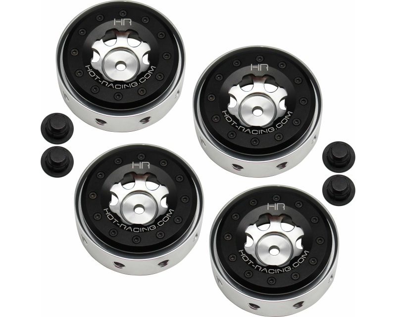 Tap to zoom Silver Beadlock 1.9 Rims Black Rings