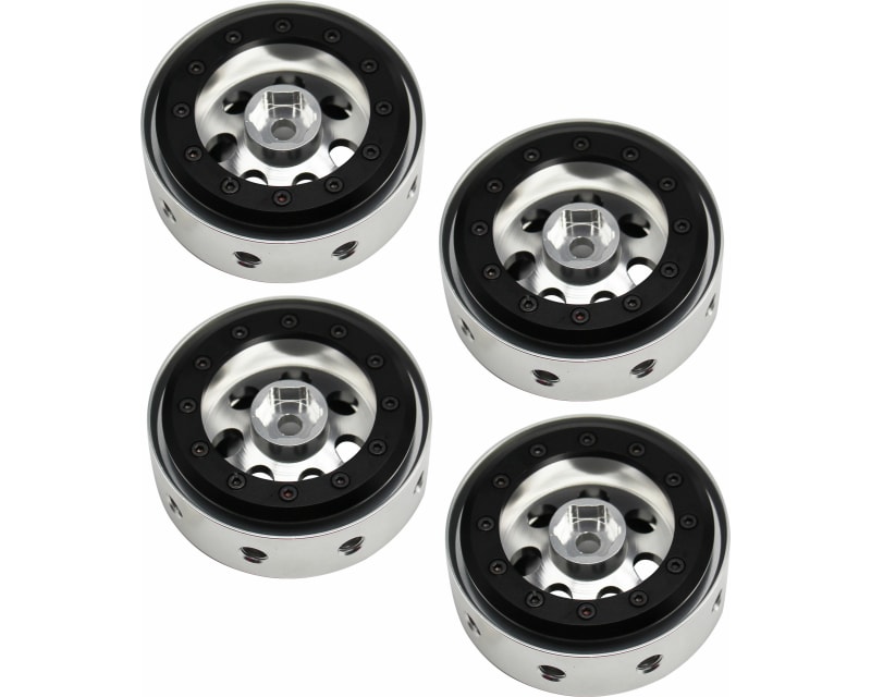 Silver Beadlock 1.9 Rims Black Rings