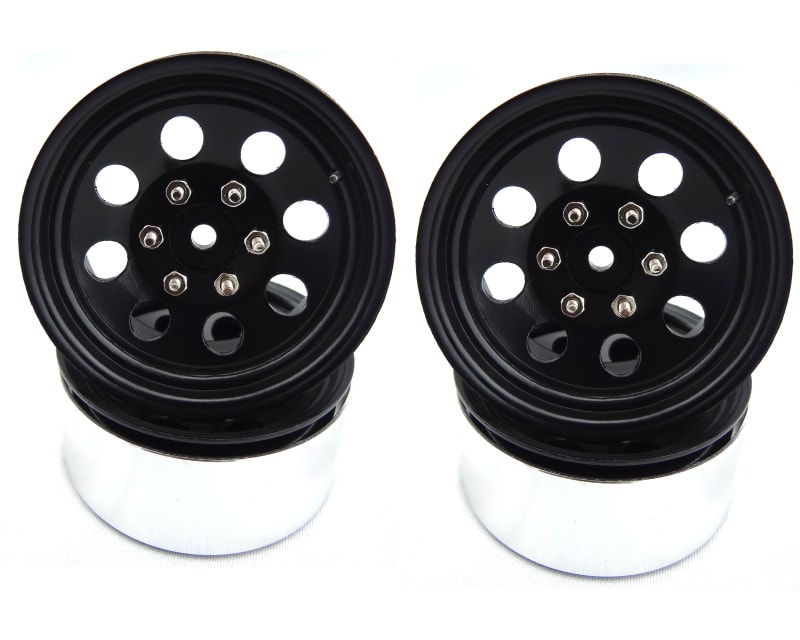 discontinued Black Steel 1.9 Beadlock 6-Lug 8-Hole Wheels 12mm H