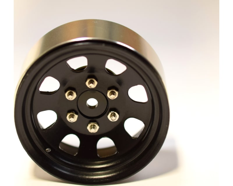 Black Steel 1.9 Beadlock 6-Lug Wagon Wheels 12mm Hex (4)