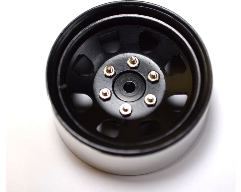 Black Steel 1.9 Beadlock 6-Lug Wagon Wheels 12mm Hex (4)