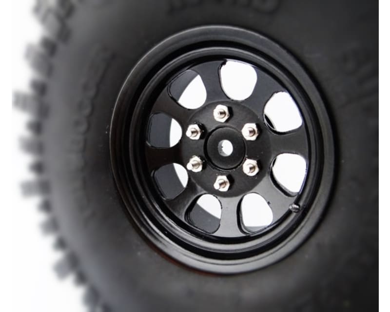 Black Steel 1.9 Beadlock 6-Lug Wagon Wheels 12mm Hex (4)