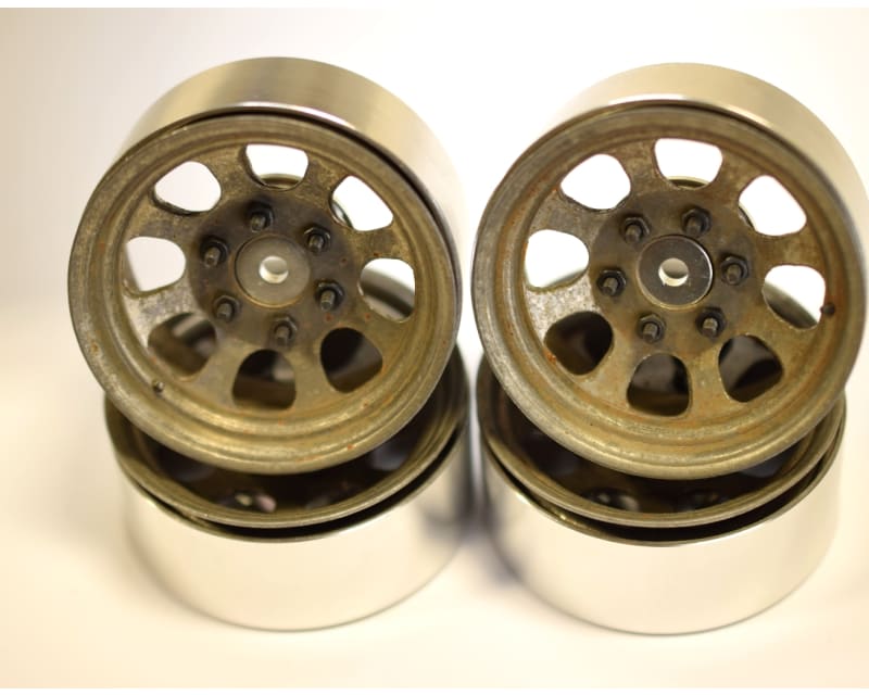 Raw Steel 1.9 Beadlock 6-Lug Wagon Wheels 12mm Hex (4)