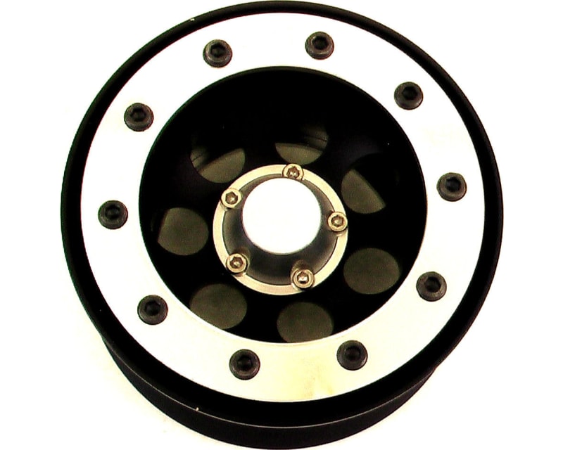 Aluminum Tamiya CR01 Beadlock Wheels Black (4)