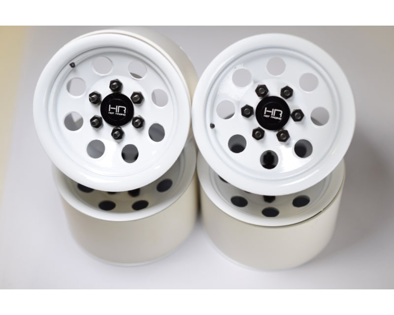 Tap to zoom discontinued White Steel 2.2 Beadlock 6-Lug 8-Hole Wheels 12mm H