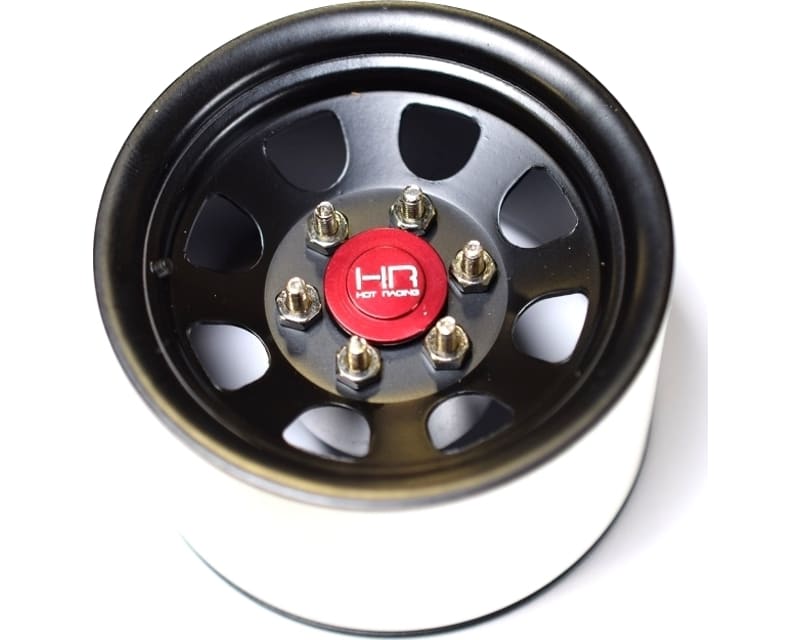 Black Steel 2.2 Beadlock 6-Lug Wagon Wheels 12mm Hex (4)