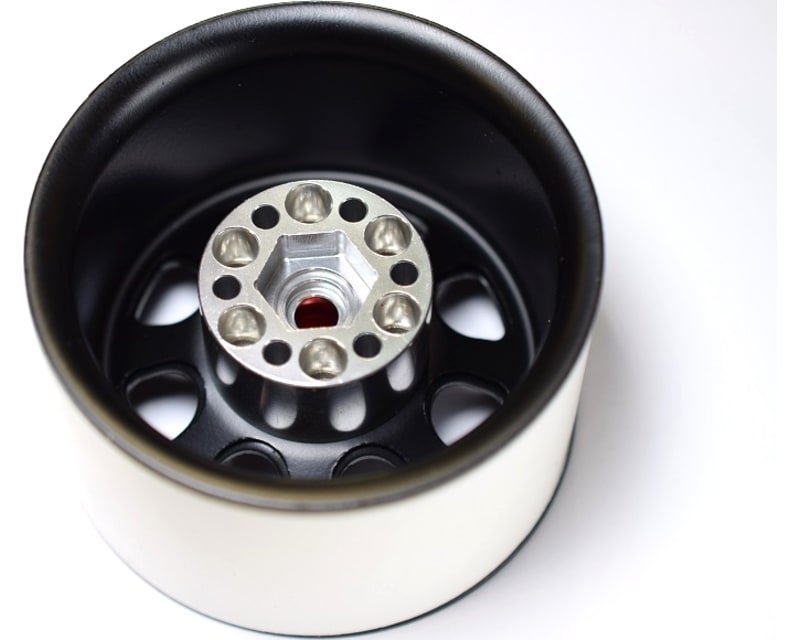 Black Steel 2.2 Beadlock 6-Lug Wagon Wheels 12mm Hex (4)