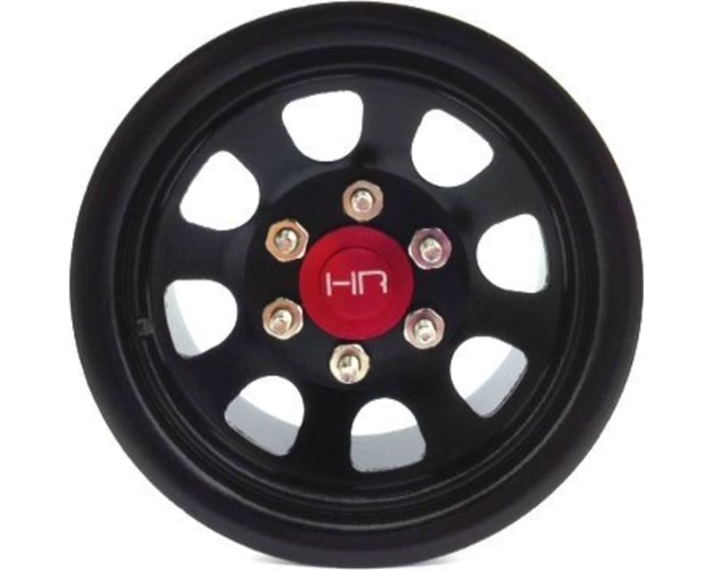Black Steel 2.2 Beadlock 6-Lug Wagon Wheels 12mm Hex (4)