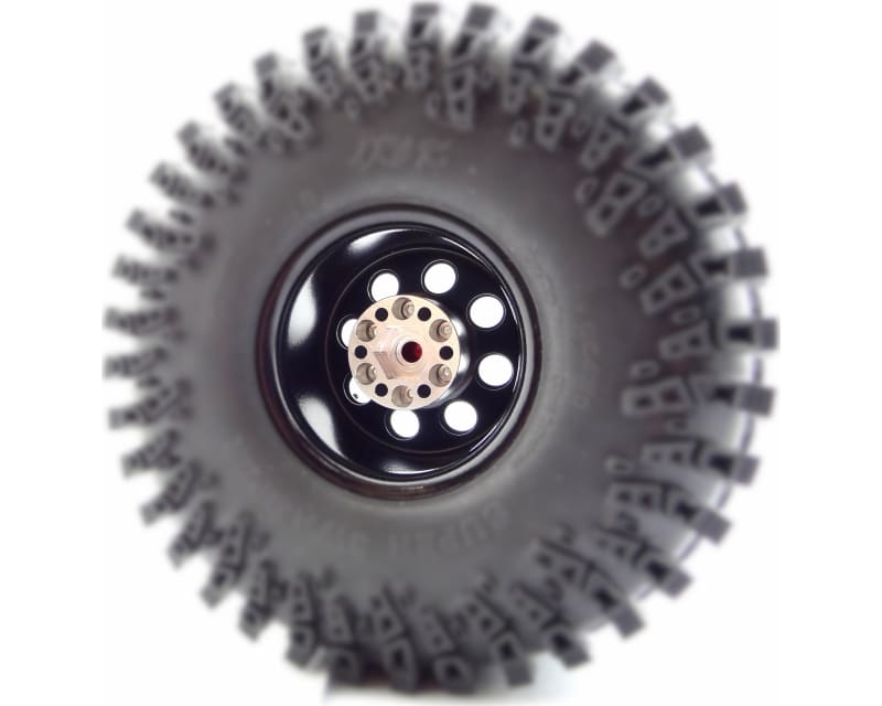 Black Steel 2.2 Beadlock 6-Lug Wagon Wheels 12mm Hex (4)
