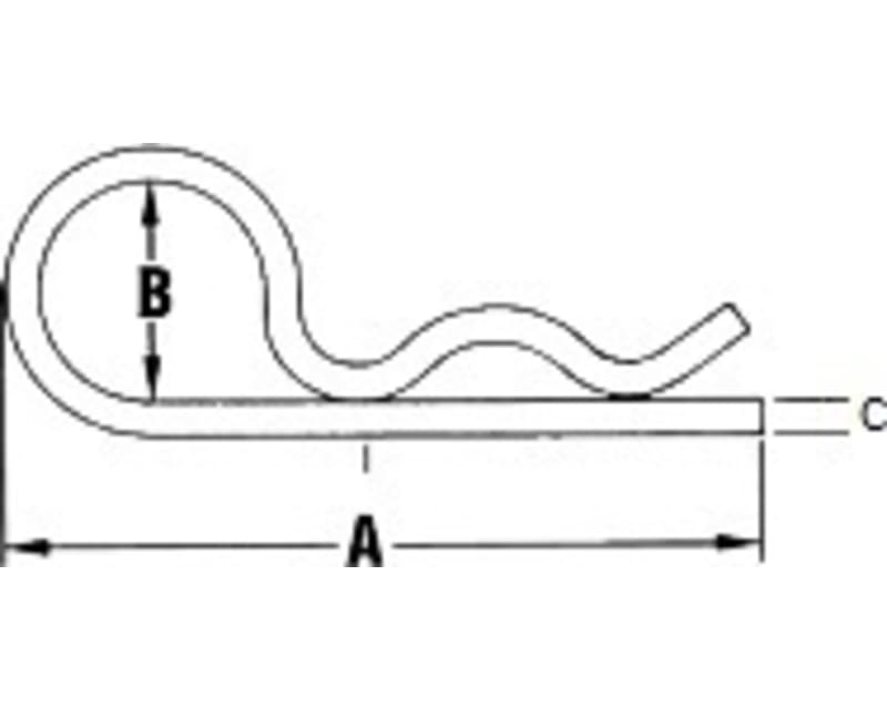 Silver bent Body Clips 17.5mm long 1mm wire (10)