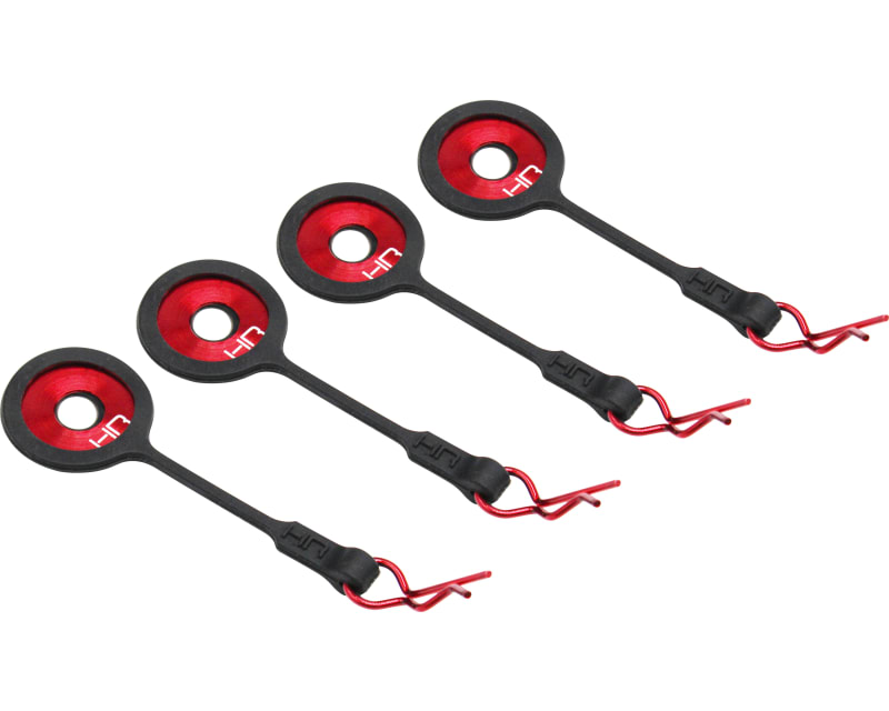 Red bent Body Clips 23mm long 1.2mm wire (4)