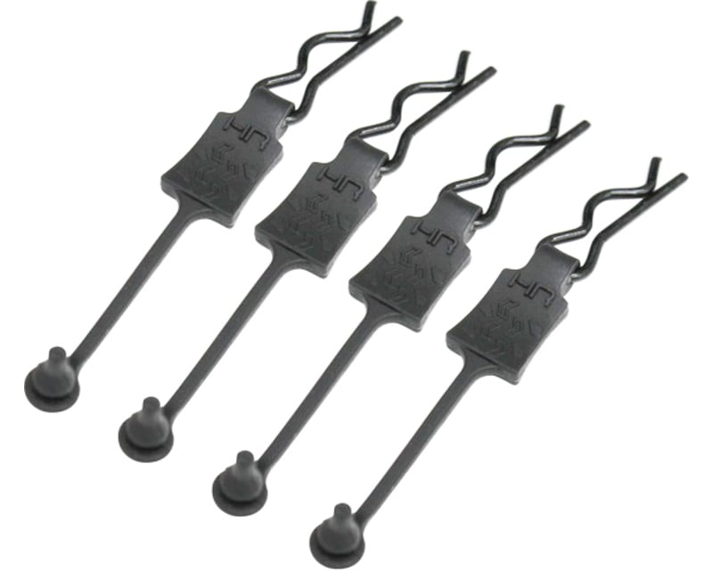 Black Body Clips 26mm long 1.5mm wire (4)