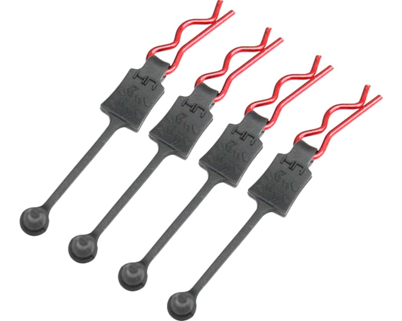 Red Body Clips 26mm long 1.5mm wire (4)
