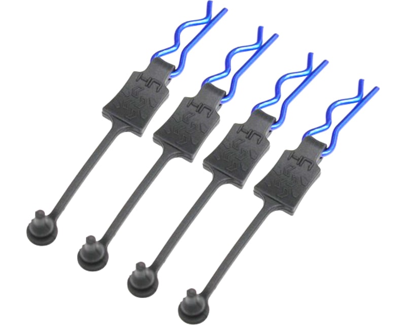 Blue Body Clips 26mm long 1.5mm wire (4)