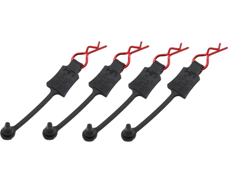 Red bent Body Clips 23mm long 1.2mm wire (4)