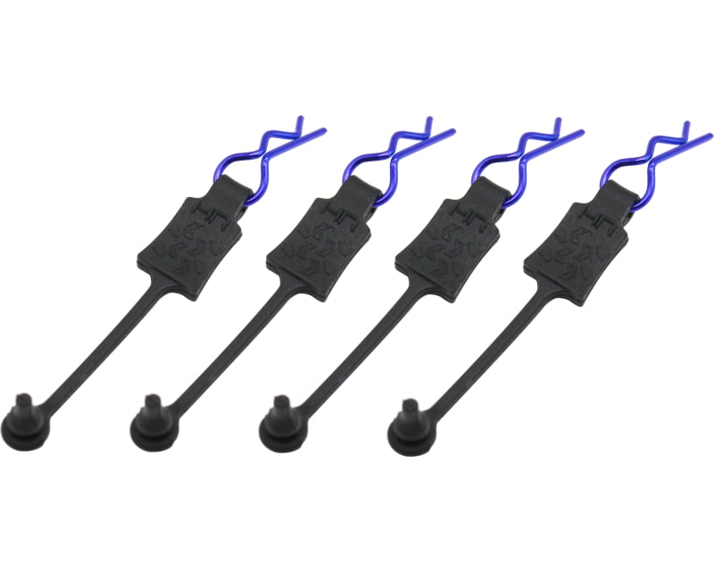 Blue bent Body Clips 21.6mm long 1.2mm wire (4)