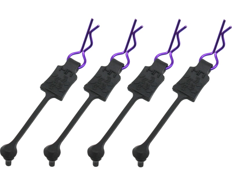 Purple bent Body Clips 22.3mm long 1.2mm wire (4)