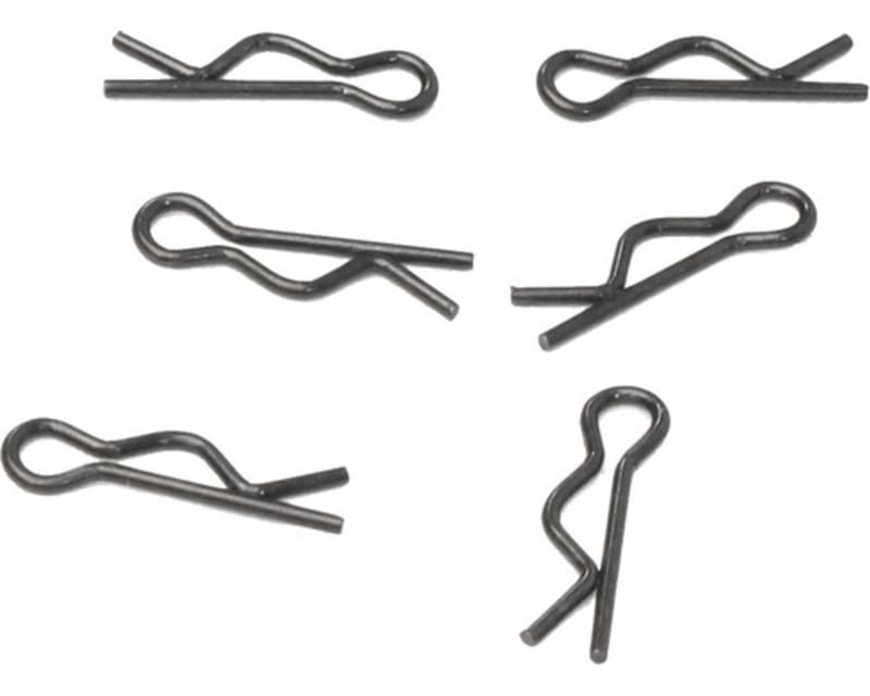 Black Body Clips 22mm long .16mm wire (6)