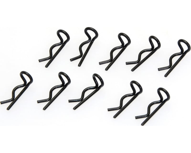 Black bent Body Clips 16mm long 1.2mm wire (10)