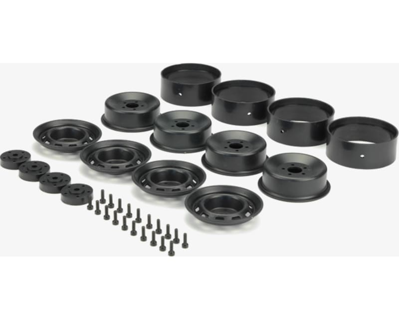 Sca-1e 1.9 Black Plastic Beadlock Wheel Set 4
