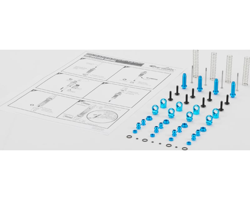 Blue Anodized Aluminum Shocks for MSA-1e 42.75mm Assembled