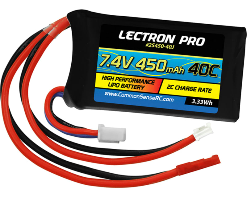 7.4v 450mah 40c LiPo Battery with Jst and Scx24 Connector