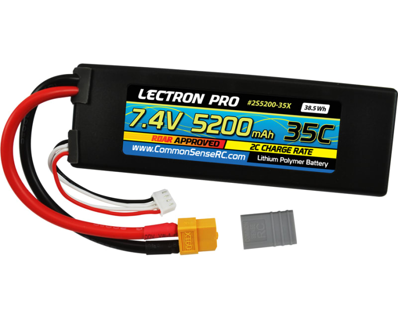 Lectron Pro 7.4v 5200mah 35c LiPo Battery Xt60/Tra Connector
