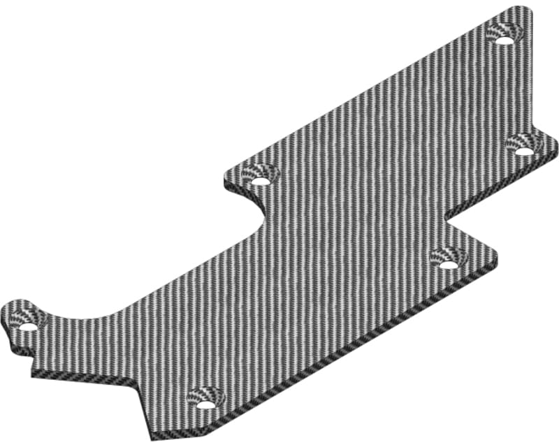 Suspension Arm Stiffener - Rear - Left - Graphite 3mm - 1 Pc