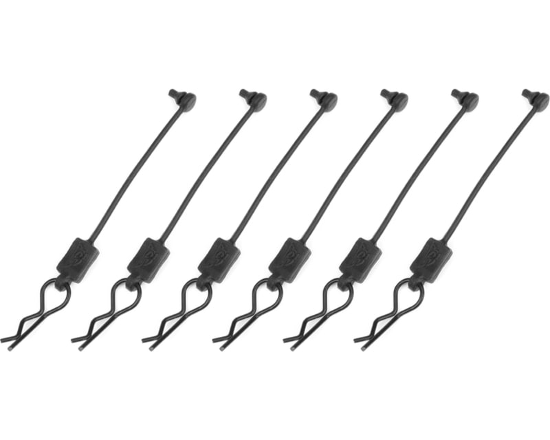 Black Bent Body Clips 28mm Long 1.50mm Wire (6)