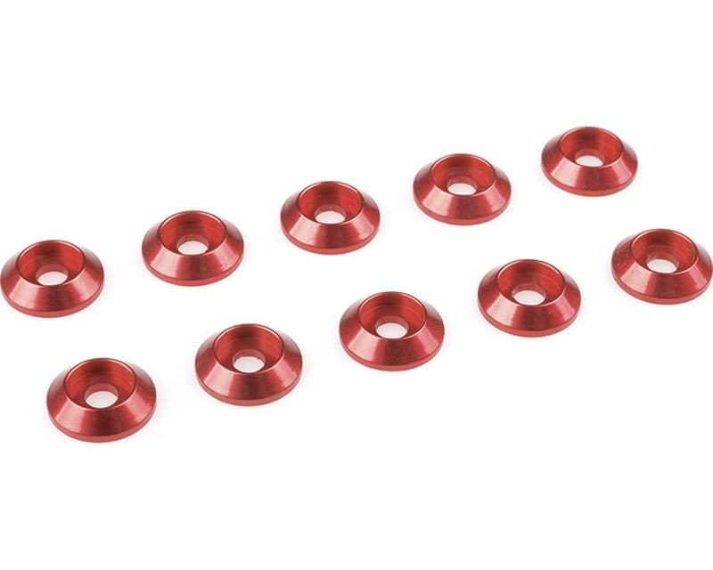 Tap to zoom Red Aluminium Washer for M3 Flat Head Screws, Od=8mm, 10 Pcs