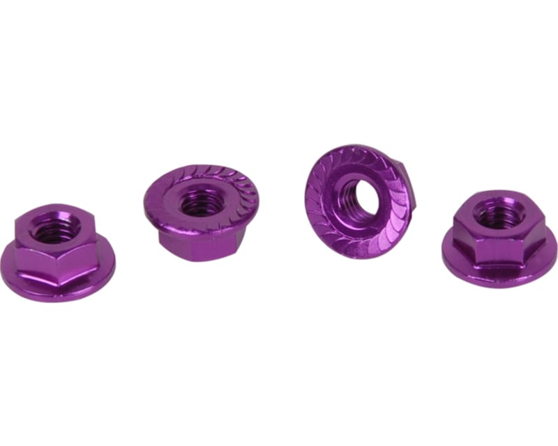 - Serrated Alloy M4 Nuts; Violet pk 4