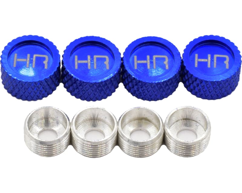 Blue Aluminum M3 Screw Head Caps and Washers (4)