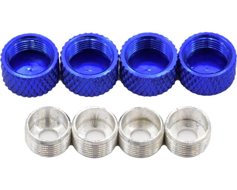Blue Aluminum M3 Screw Head Caps and Washers (4)