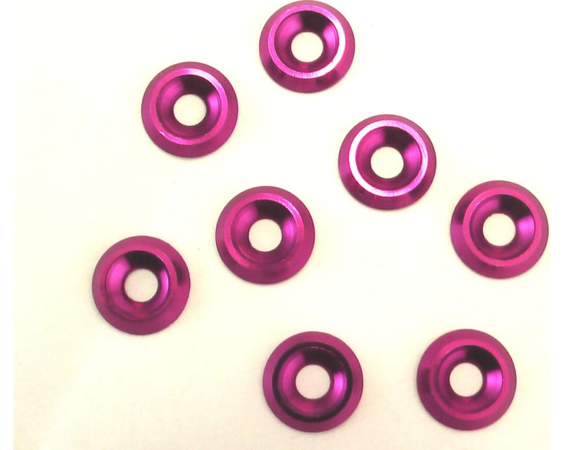 Purple Aluminum 4mm Countersunk Washer (8)