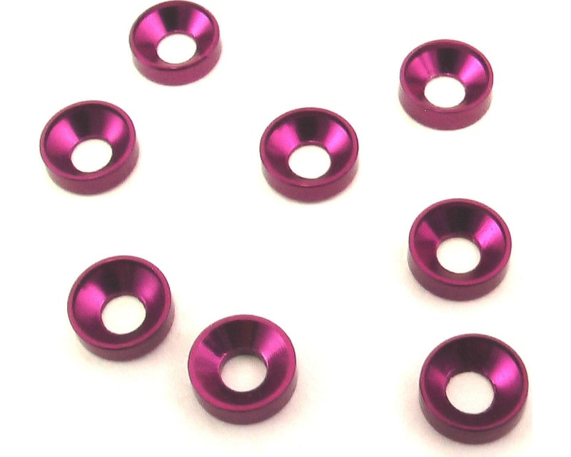 discontinued Purple Aluminum 3mm Countersunk Washer (8)