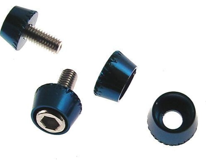 Tap to zoom Blue Aluminum 3mm Conical Washers (4)
