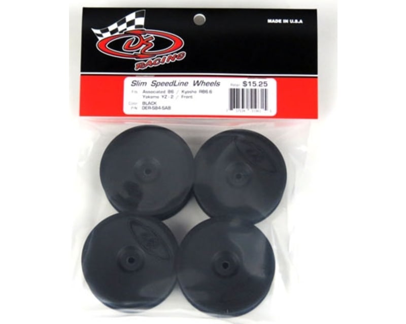 Slim Speedline Buggy Wheels for B6/B6D/RB6 Front Black 4 pieces