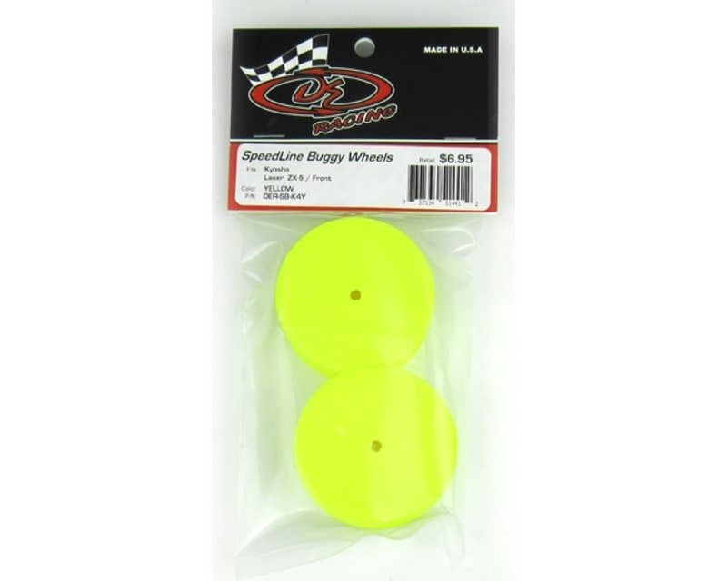 Tap to zoom SpeedLine 2.2 Buggy Wheels Kyosho ZX-6 Front Yellow (2)