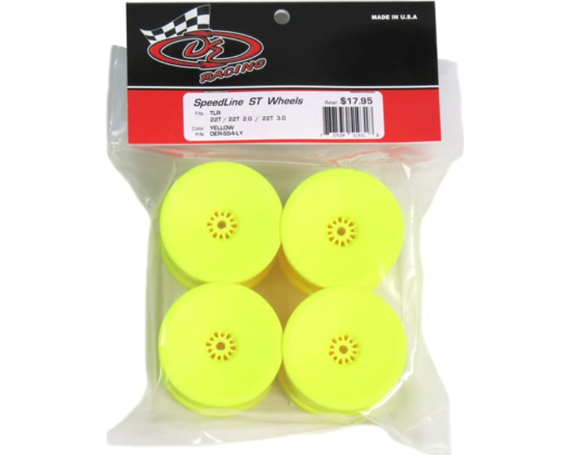 Speedline ST Wheels for TLR 22T / YELLOW / 4 pieces