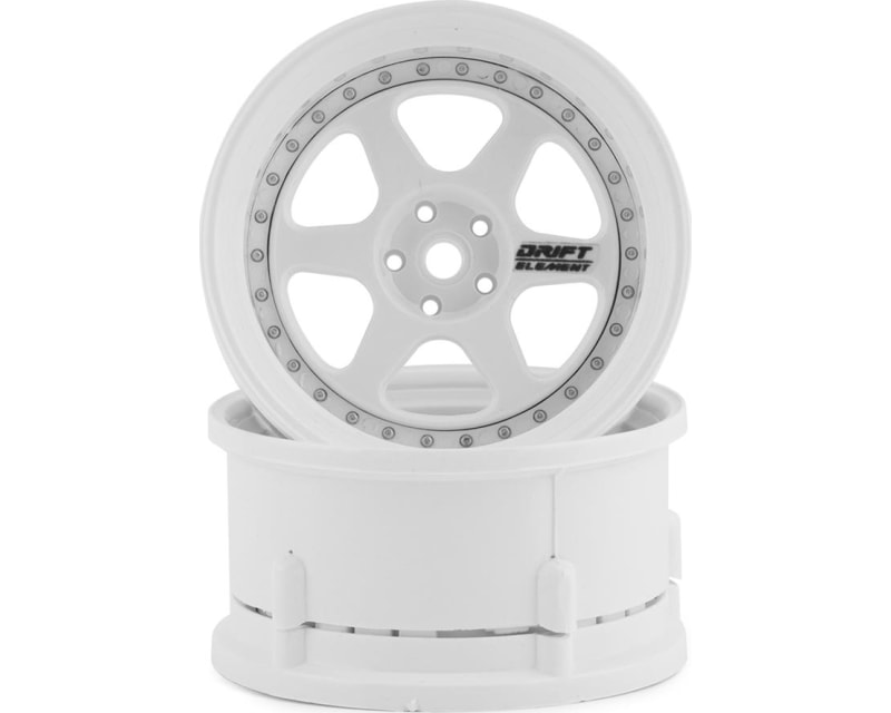 Drift Element 6 Spoke Drift Wheels (Triple White) (2)
