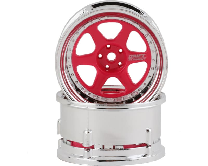 Drift Element 6 Spoke Drift Wheel (Pink Face/Chrome Lip/Chrome R