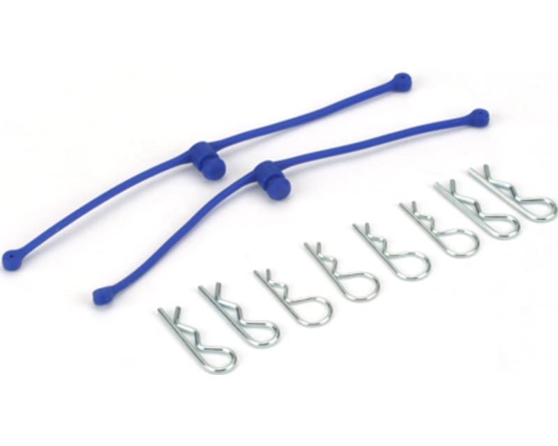 Blue Body Clips 25.4mm long 1.3mm wire (8)