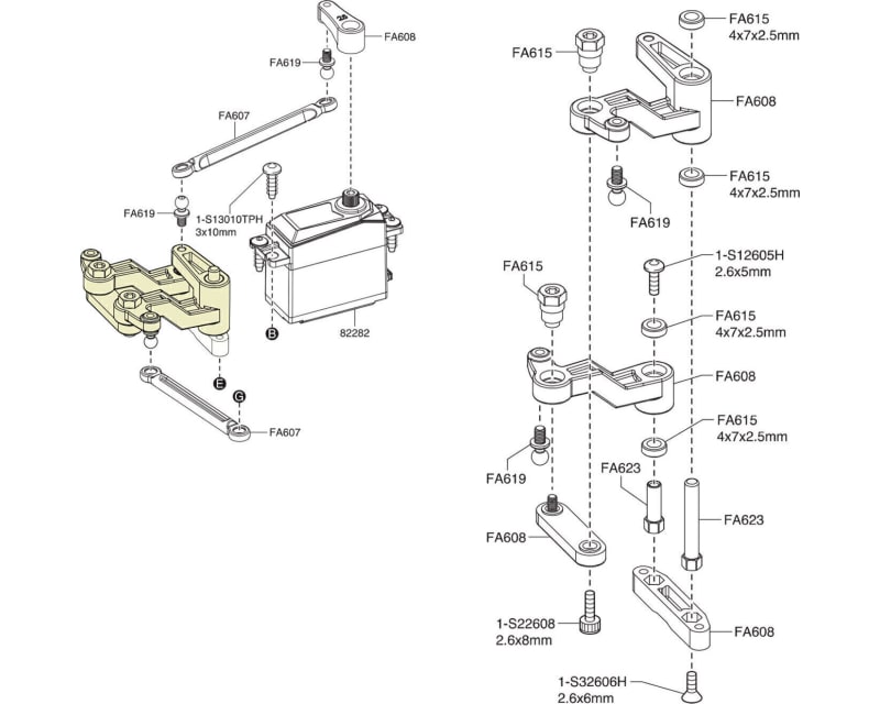 CNC T6 Bearing steering bellcrank FZD2