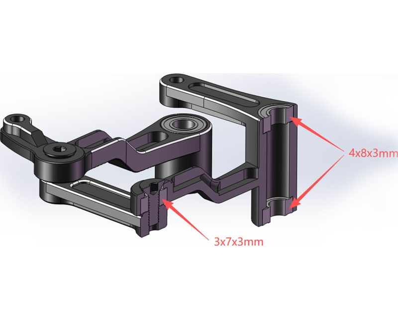 CNC T6 Bearing steering bellcrank FZD2