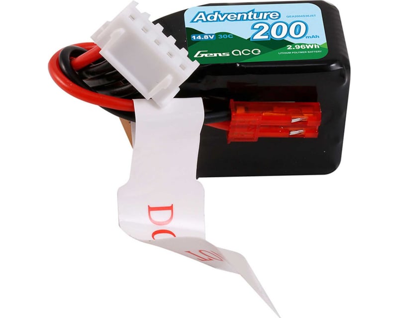 Gens ace 200mAh 4S 14.8V 30C LiPo Battery Pack with JST Plug