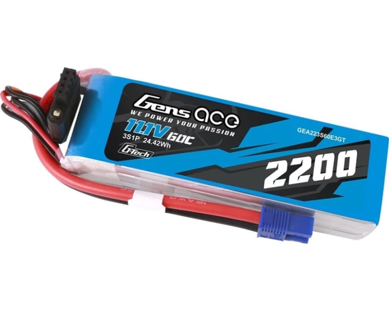 Tap to zoom 11.1V 2200mAh 3S 60C G-Tech Smart Li-Po: EC3