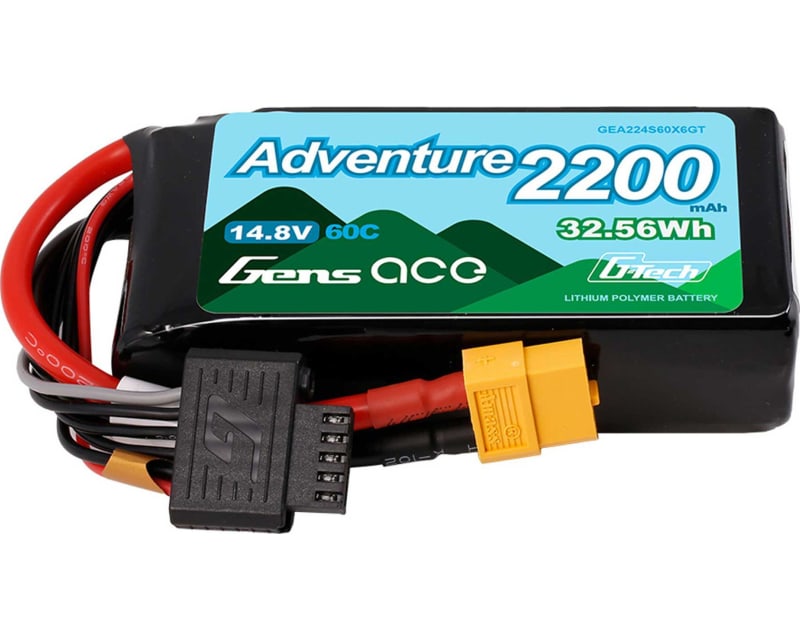 2200mAh 4S 60C 14.8 V G-Tech Adventure Lipo Battery Pack with XT photo