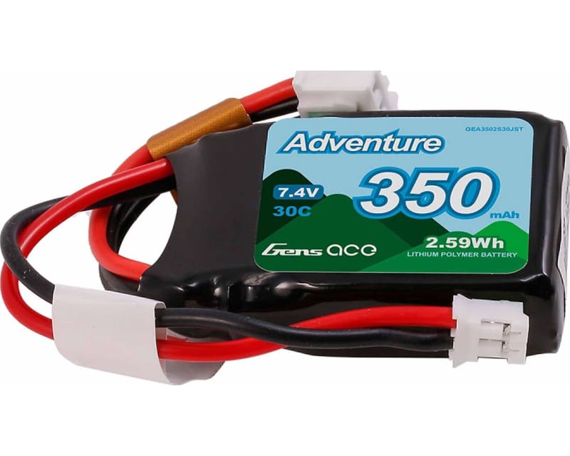 Tap to zoom Gens Ace Adventure 350mah 2s 30c 7.4v LiPo Battery Pack with Jst