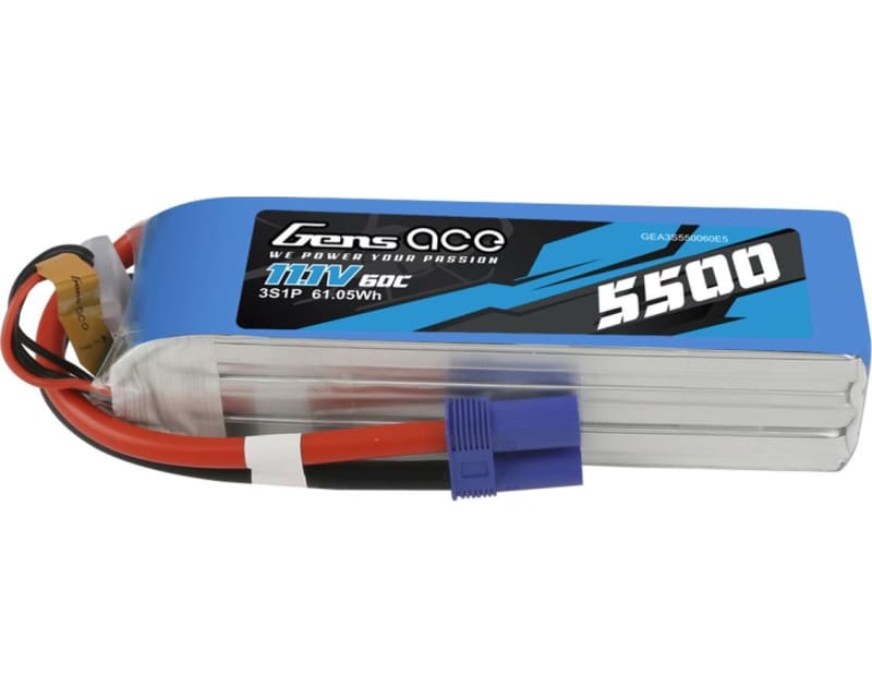 11.1V 5500mAh 3S 60C LiPo: EC5
